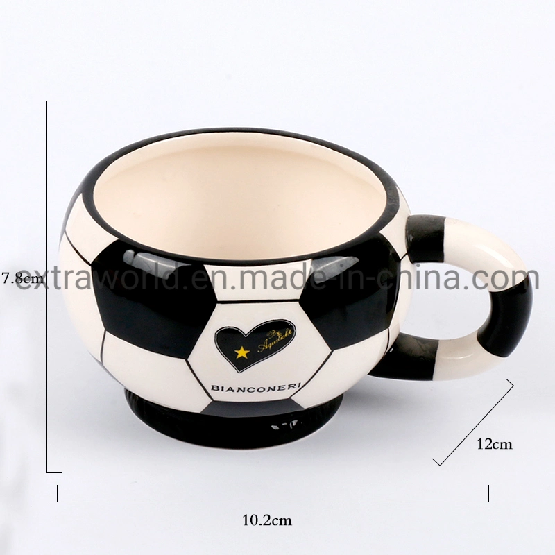 Handpainted Ceramic Customized Football Mug 3D Coffee Mug Promotion Gift