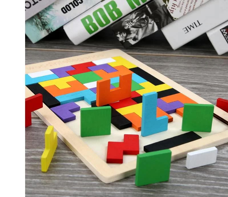 Tetris Building Blocks 3D Wooden Puzzle Children′ S Intellectual Thinking Development for Boys and Girls Educational Toy