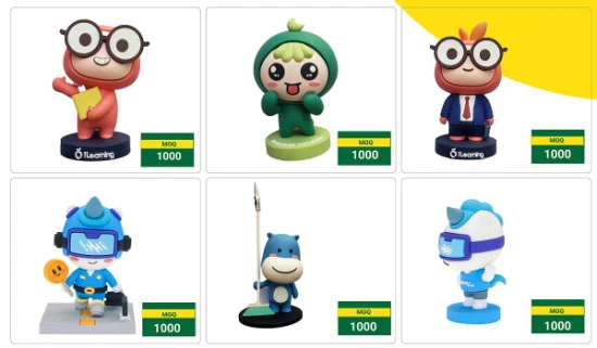 Atacado 3D Cartoon Anime Figura Figuras de ação Design de logotipo personalizado OEM para presentes corporativos Promoção Presentes Brinquedos colecionáveis