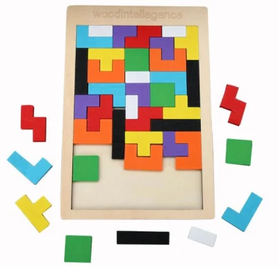 Blocos de construção de Tetris 3D Puzzle de madeira Desenvolvimento do pensamento intelectual infantil para meninos e meninas Brinquedo educativo